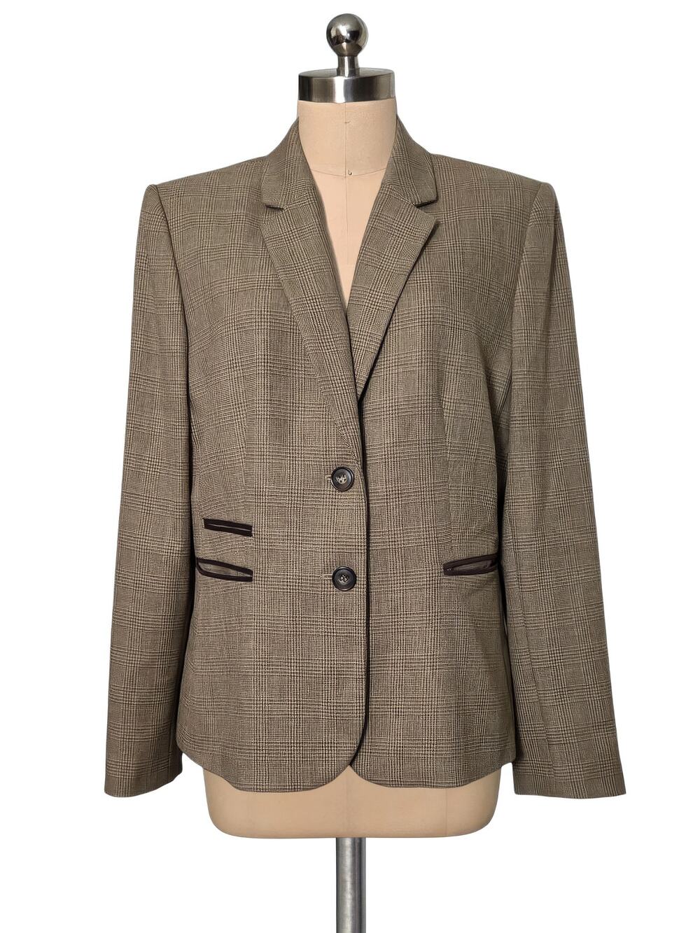 Cremieux Brown Plaid Blazer Jacket 14